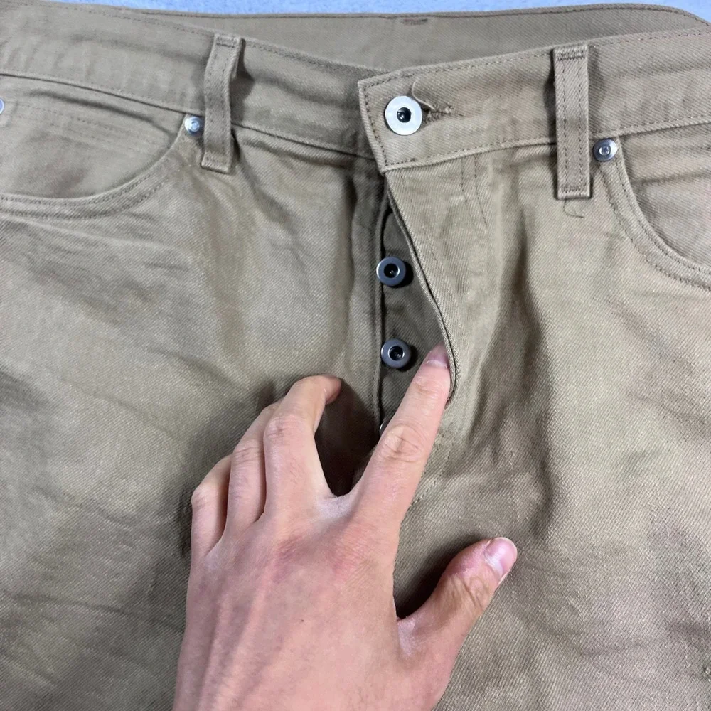 J.Crew Wallace & Barnes Mens 36x32 Selvedge 5-Pocket Pants Khaki Tan F4083 FA16